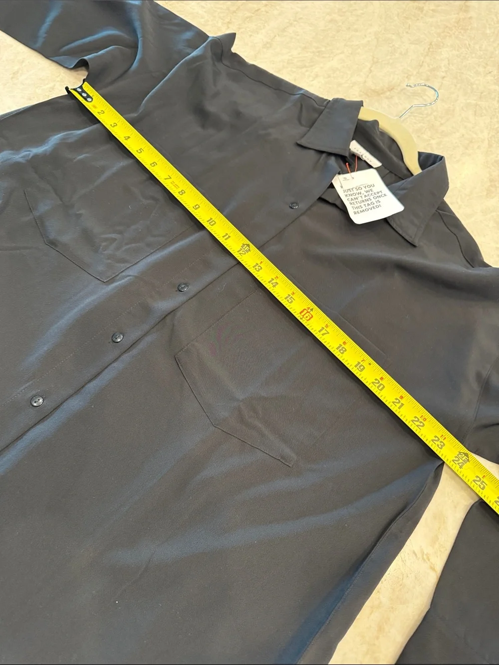 Topshop Black Women’s  Long-Sleeve Button-Down Shirt